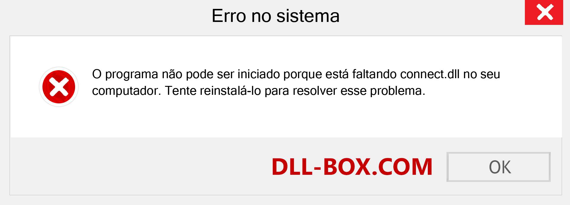 Arquivo connect.dll ausente ?. Download para Windows 7, 8, 10 - Correção de erro ausente connect dll no Windows, fotos, imagens